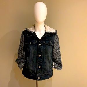 Free people black blue Jean jacket size S